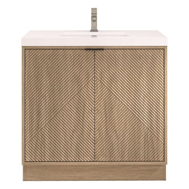 Moreno Bath MT36FS Mason 36" Fluted Freestanding Bathroom Vanity with Sink Top
