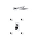 Kube Bath WR2004J2V Aqua Piazza Chrome Shower Set with 8" Square Rain Shower and 4 Body Jets