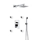 Kube Bath WR2004JHH3V Aqua Piazza Chrome Shower Set with 8" Square Rain Shower, 4 Body Jets and Handheld