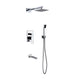 Kube Bath WR200TFHH3V Aqua Piazza Chrome Shower Set with 8" Square Rain Shower, Tub Filler and Handheld