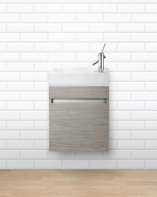 Cutler FVPICCWKND18 Piccolo 18" Space Saver Wall Mount Bathroom Vanity - Weekend Getaway
