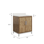 WE30QZ01LW - Westin 30 In. Single Sink Pre-Assembled Contemporary Style Bathroom Vanity With 1" Whitebrook Quartz Top