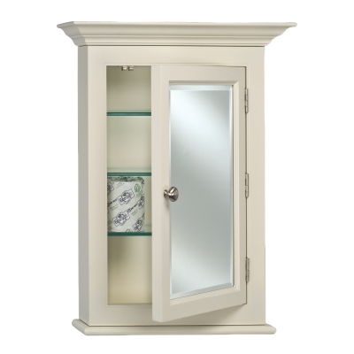 Afina Wilshire II 22" W x 27-1/8" H Semi-Recessed Wood Medicine Cabinet with Crown Molding - view 2