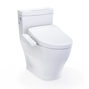 TOTO MW6263346CEFG#01 WASHLET+ Aimes One-Piece Elongated 1.28 GPF Toilet and WASHLET S2 Bidet Seat, Cotton White