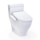 TOTO MW6263346CEFG#01 WASHLET+ Aimes One-Piece Elongated 1.28 GPF Toilet and WASHLET S2 Bidet Seat, Cotton White