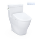 TOTO MW6244736CEFGA#01 WASHLET+ Legato One-Piece Elongated 1.28 GPF Toilet with Auto Flush S7A Contemporary Bidet Seat, Cotton White