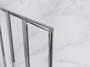 Anzzi SD-AZ16-01CH Accordion Style 33 in. x 56 in. H Sliding Framed Shower Door in Chrome with Tsunami Guard - view 3