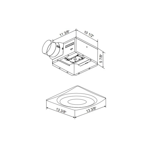 AeroPure CT90-SL W Slim Fit 90 CFM 0.3 Sones Bathroom Exhaust Fan with LED Light - White