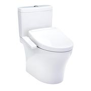 TOTO MW4463346CEMFGN#01 WASHLET+ Aquia IV Two-Piece Elongated Universal Height Dual Flush 1.28 and 0.9 GPF Toilet and WASHLET S2 Bidet Seat, Cotton White