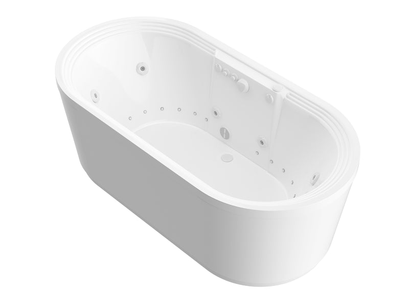 Atlantis Whirlpool 3467RD Royale 34 x 67 Oval Freestanding Air & Whirlpool Water Jetted Bathtub