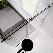 Anzzi Don Series Frameless Sliding Tub Door in Matte Black