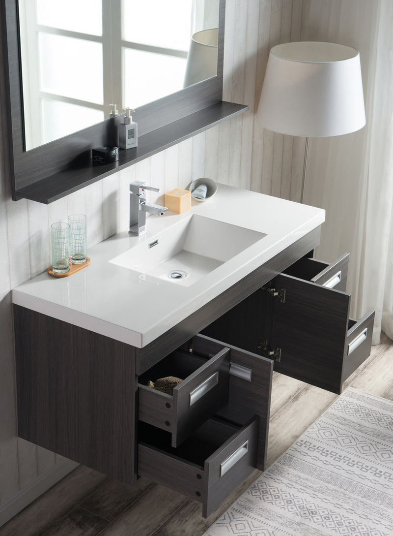 Moreno Bath ALMA48 Alma 48" Wall Mounted Modern Vanity with Reinforced Single Sink Top - view 2