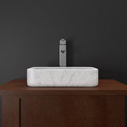 Almadane Smooth Honed Moon White Marble Vessel Sink