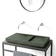 Alsea Rectangular Cast Concrete Vessel Sink - Copper Green
