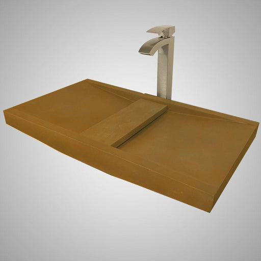 Alsea Rectangular Cast Concrete Vessel Sink - Vintage Brown