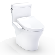 TOTO MW4363346CEMFGN#01 WASHLET+ Aquia IV Cube Two-Piece Elongated Dual Flush 1.28 and 0.9 GPF Toilet with S2 Bidet Seat, Cotton White