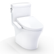 TOTO MW4363346CEMFGN#01 WASHLET+ Aquia IV Cube Two-Piece Elongated Dual Flush 1.28 and 0.9 GPF Toilet with S2 Bidet Seat, Cotton White