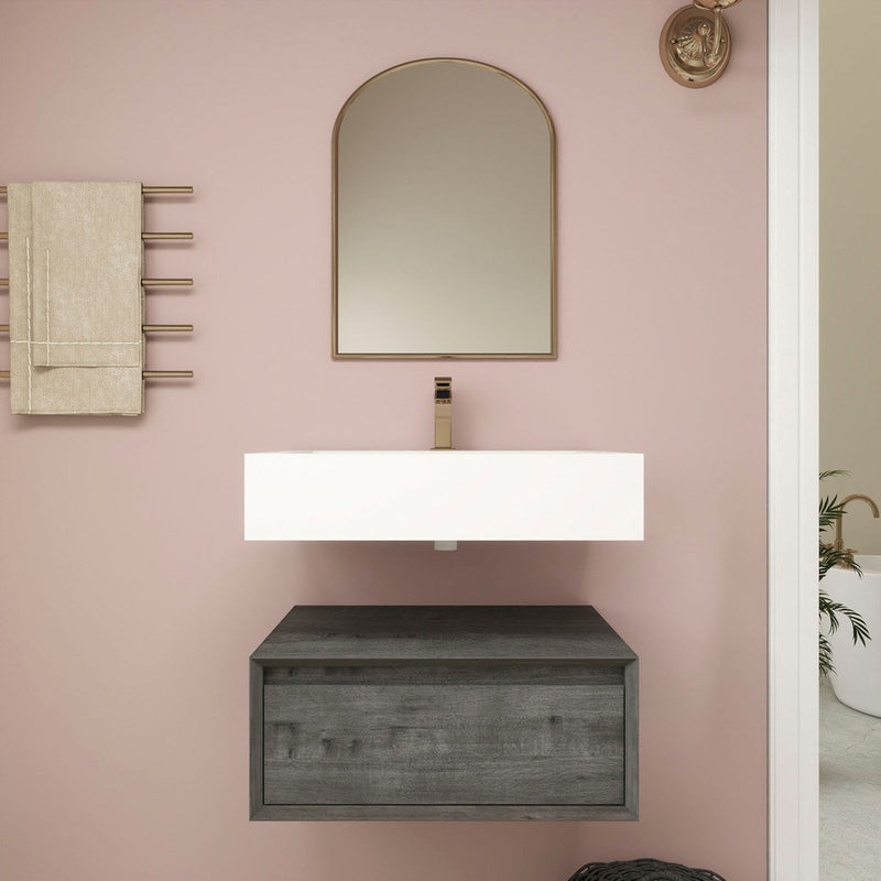 Moreno Bath BTO1724 Alysa 24" Floating Bathroom Vanity Set with FLX16 Acrylic Sink