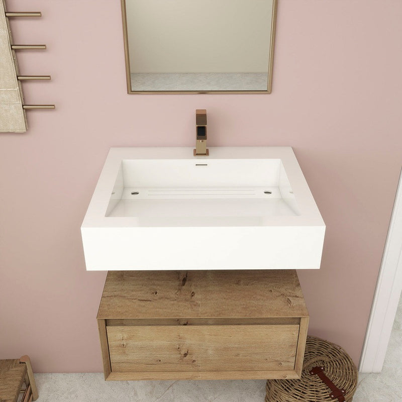 Moreno Bath BTO1724 Alysa 24" Floating Bathroom Vanity Set with FLX16 Acrylic Sink