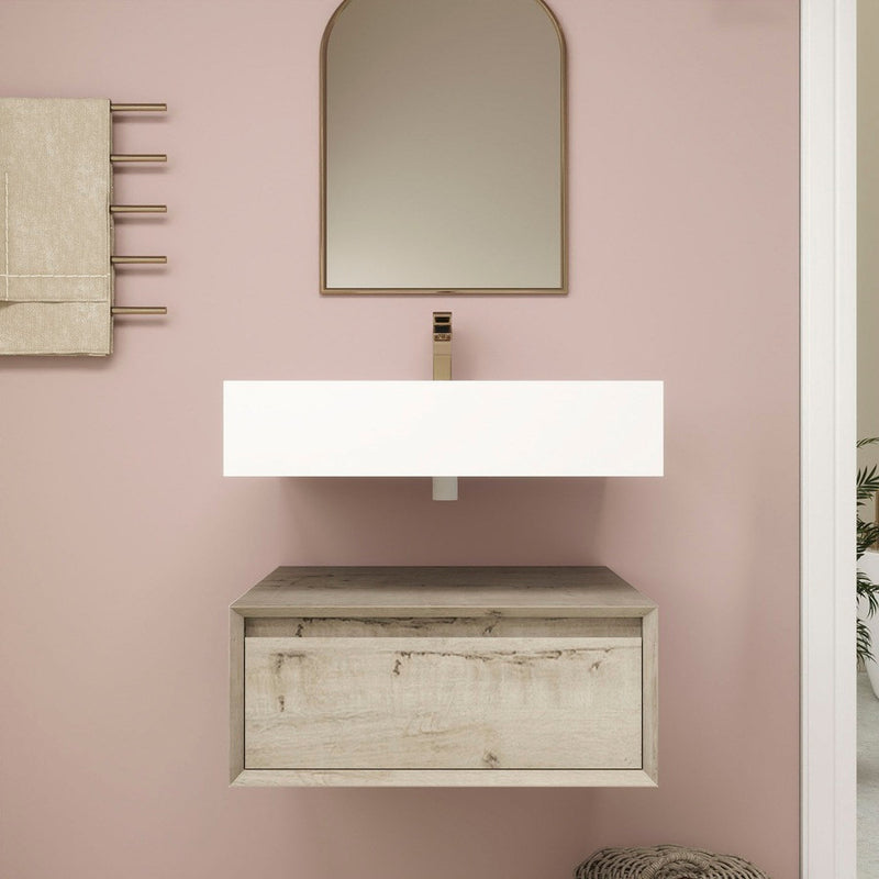 Moreno Bath BTO1724 Alysa 24" Floating Bathroom Vanity Set with FLX16 Acrylic Sink