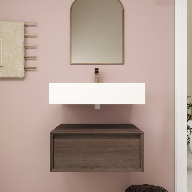 Moreno Bath BTO1724 Alysa 24" Floating Bathroom Vanity Set with FLX16 Acrylic Sink