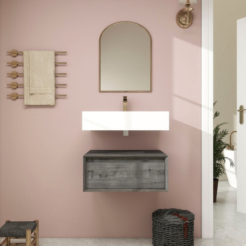Moreno Bath BTO1724 Alysa 24" Floating Bathroom Vanity Set with FLX16 Acrylic Sink