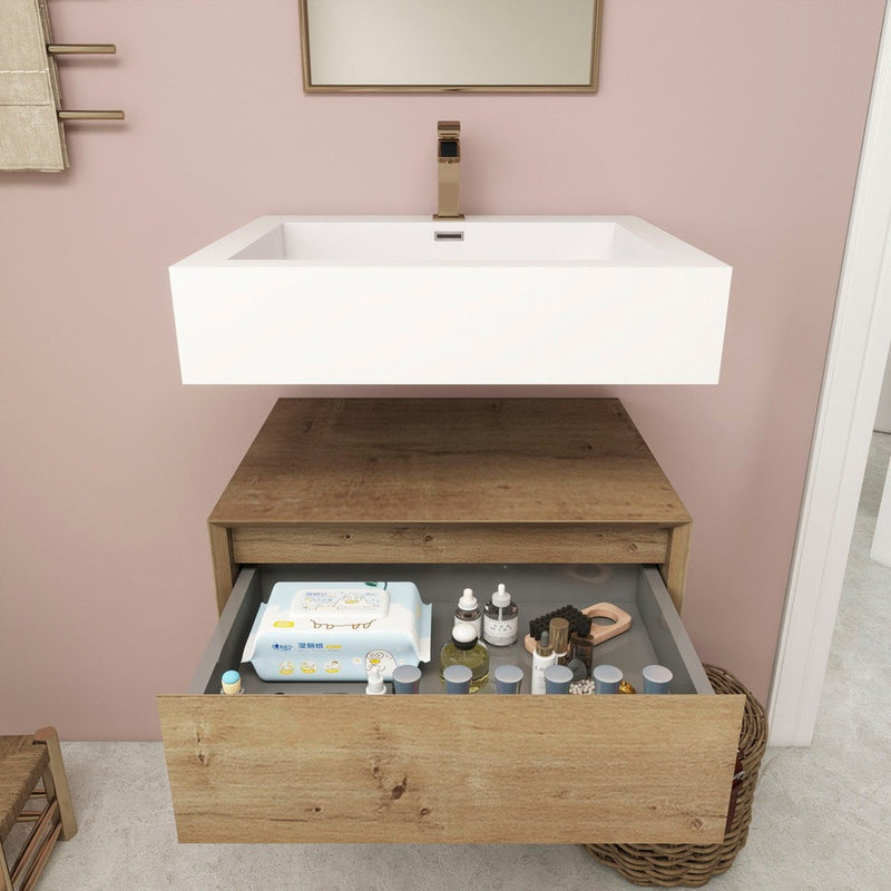 Moreno Bath BTO1724 Alysa 24" Floating Bathroom Vanity Set with FLX16 Acrylic Sink