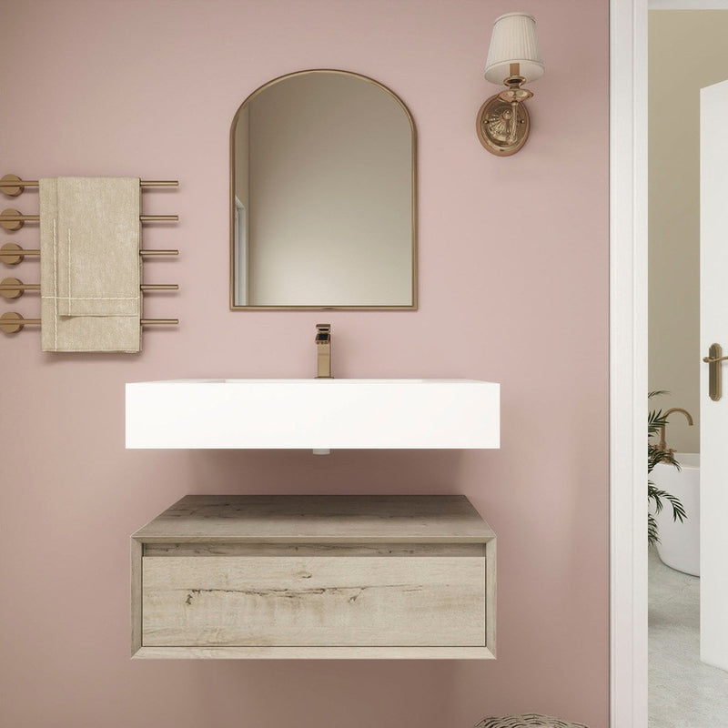 Moreno Bath BTO1730 Alysa 30" Floating Bathroom Vanity Set with FLX16 Acrylic Sink
