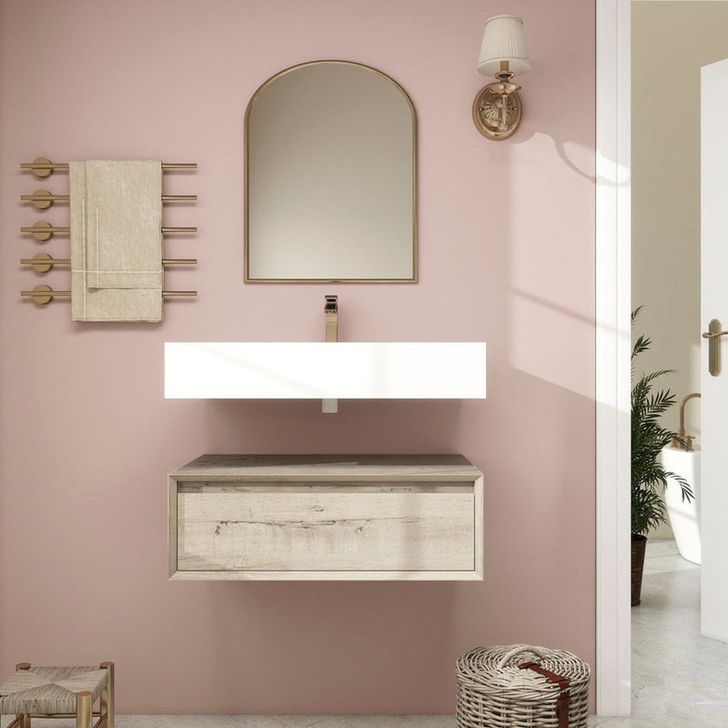 Moreno Bath BTO1730 Alysa 30" Floating Bathroom Vanity Set with FLX16 Acrylic Sink