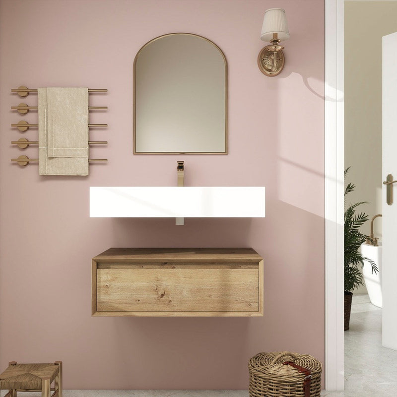 Moreno Bath BTO1730 Alysa 30" Floating Bathroom Vanity Set with FLX16 Acrylic Sink