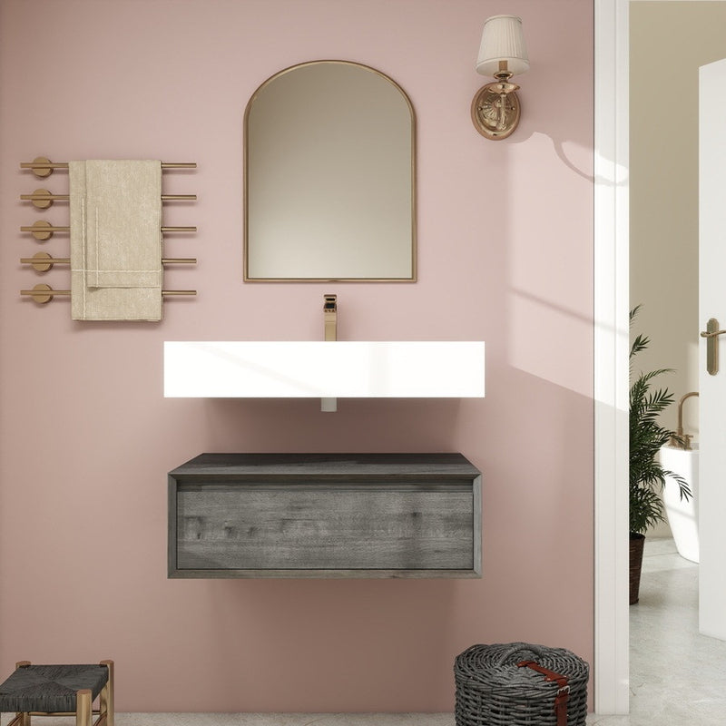 Moreno Bath BTO1730 Alysa 30" Floating Bathroom Vanity Set with FLX16 Acrylic Sink