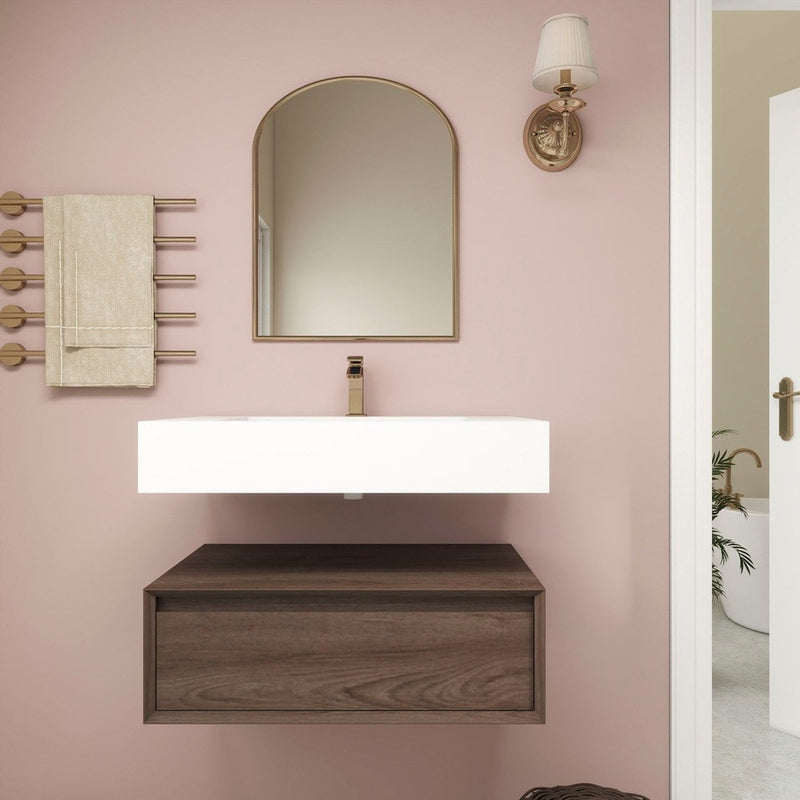 Moreno Bath BTO1730 Alysa 30" Floating Bathroom Vanity Set with FLX16 Acrylic Sink