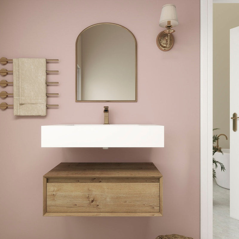 Moreno Bath BTO1730 Alysa 30" Floating Bathroom Vanity Set with FLX16 Acrylic Sink