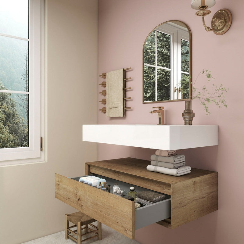 Moreno Bath BTO1736 Alysa 36" Floating Bathroom Vanity Set with FLX16 Acrylic Sink