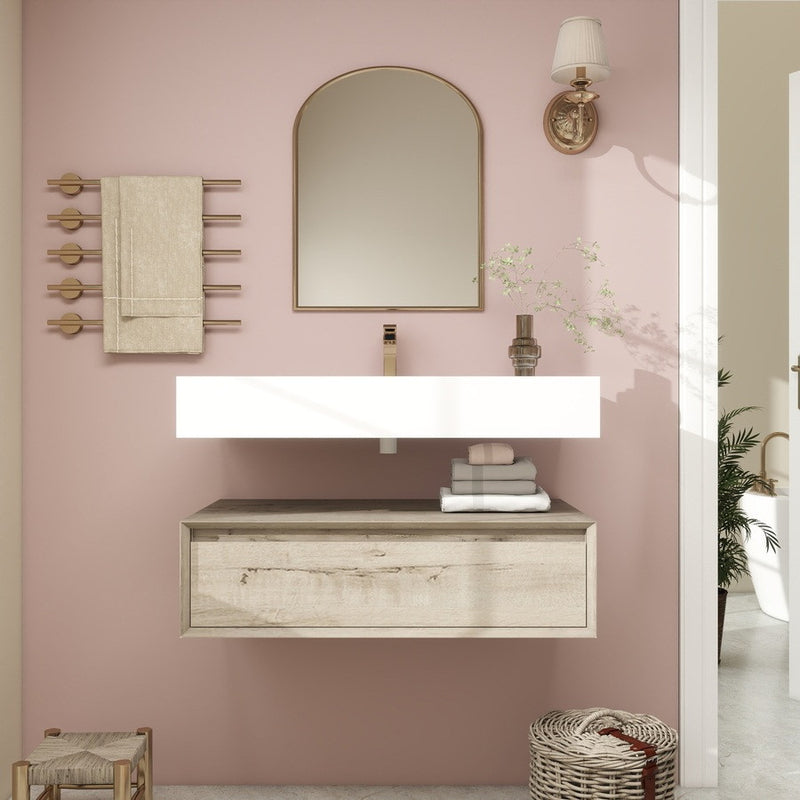 Moreno Bath BTO1736 Alysa 36" Floating Bathroom Vanity Set with FLX16 Acrylic Sink