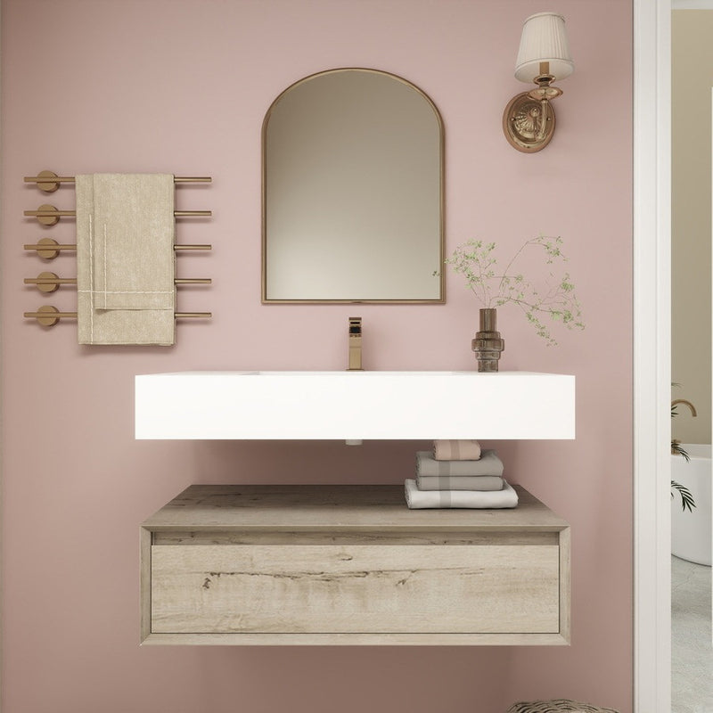 Moreno Bath BTO1736 Alysa 36" Floating Bathroom Vanity Set with FLX16 Acrylic Sink