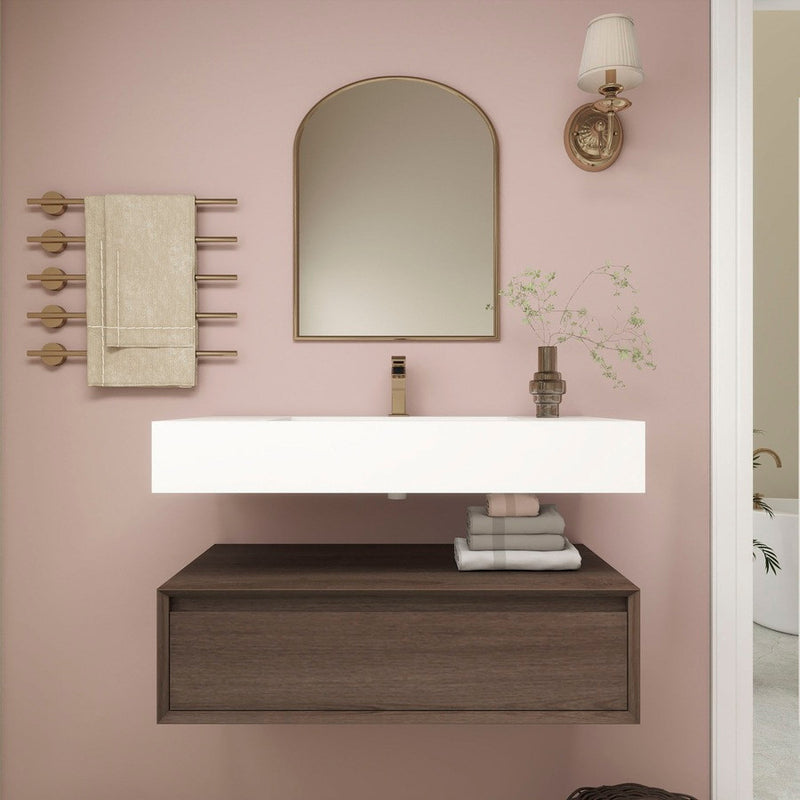 Moreno Bath BTO1736 Alysa 36" Floating Bathroom Vanity Set with FLX16 Acrylic Sink