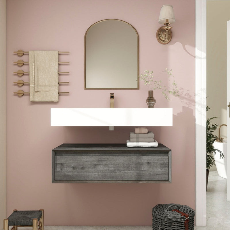 Moreno Bath BTO1736 Alysa 36" Floating Bathroom Vanity Set with FLX16 Acrylic Sink
