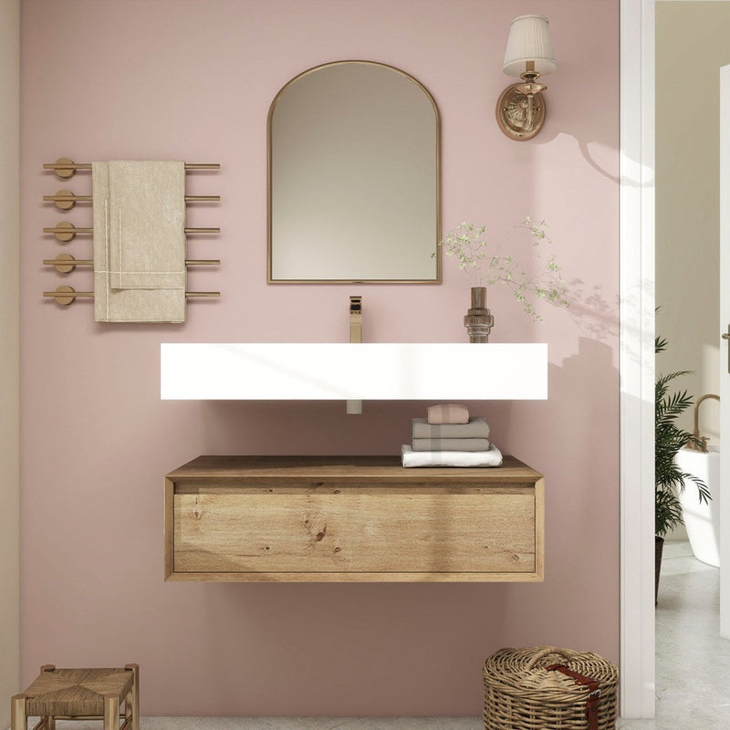 Moreno Bath BTO1736 Alysa 36" Floating Bathroom Vanity Set with FLX16 Acrylic Sink