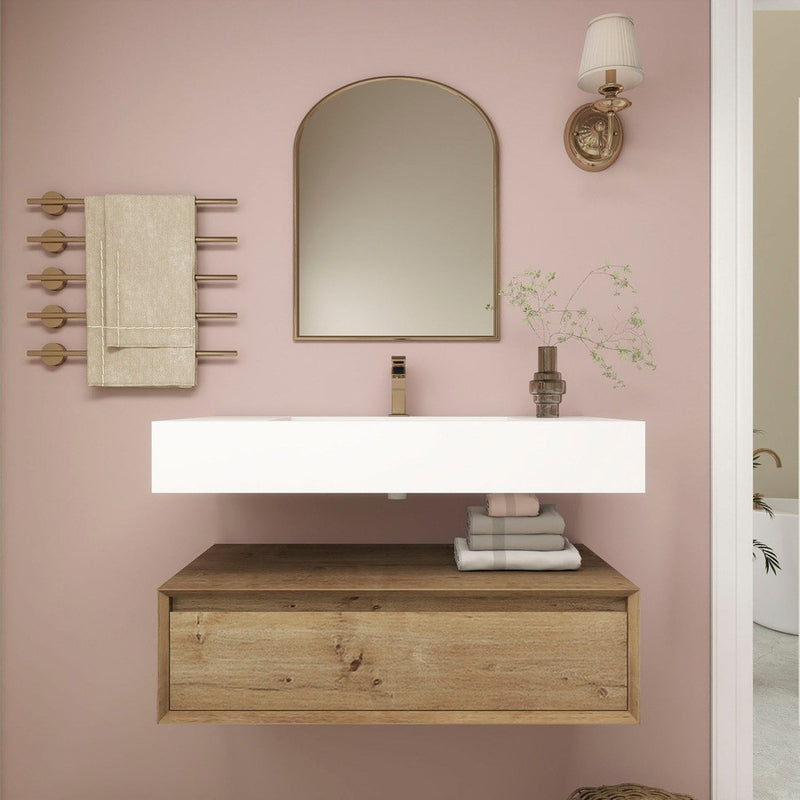 Moreno Bath BTO1736 Alysa 36" Floating Bathroom Vanity Set with FLX16 Acrylic Sink