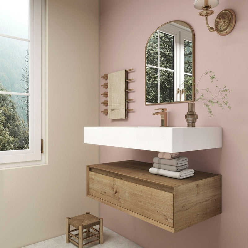 Moreno Bath BTO1736 Alysa 36" Floating Bathroom Vanity Set with FLX16 Acrylic Sink