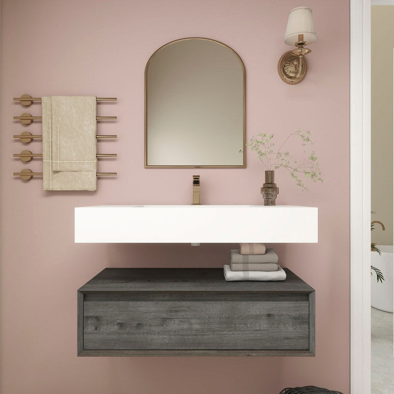 Moreno Bath BTO1736 Alysa 36" Floating Bathroom Vanity Set with FLX16 Acrylic Sink