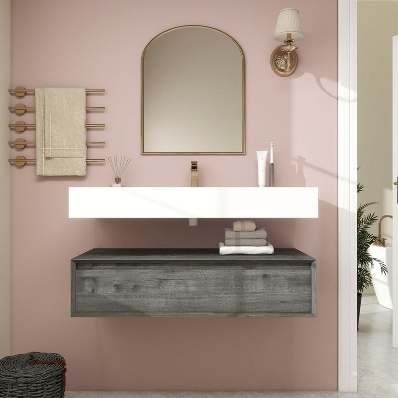 Moreno Bath BTO1742 Alysa 42" Floating Bathroom Vanity Set with FLX16 Acrylic Sink
