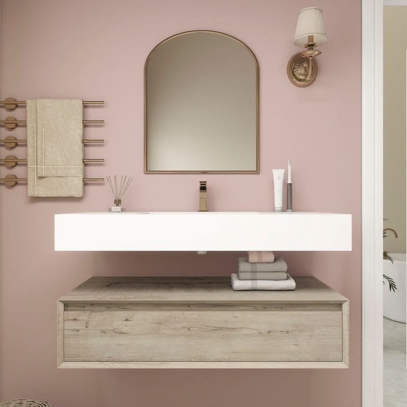 Moreno Bath BTO1742 Alysa 42" Floating Bathroom Vanity Set with FLX16 Acrylic Sink