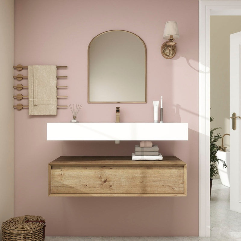 Moreno Bath BTO1742 Alysa 42" Floating Bathroom Vanity Set with FLX16 Acrylic Sink