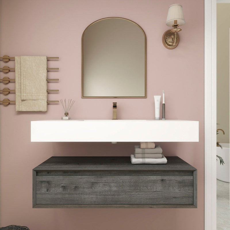 Moreno Bath BTO1742 Alysa 42" Floating Bathroom Vanity Set with FLX16 Acrylic Sink