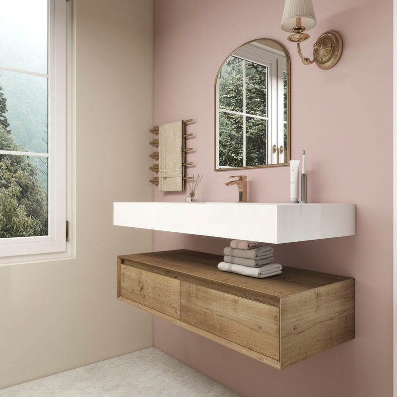 Moreno Bath BTO1748 Alysa 48" Floating Bathroom Vanity Set with FLX16 Acrylic Single Sink Top
