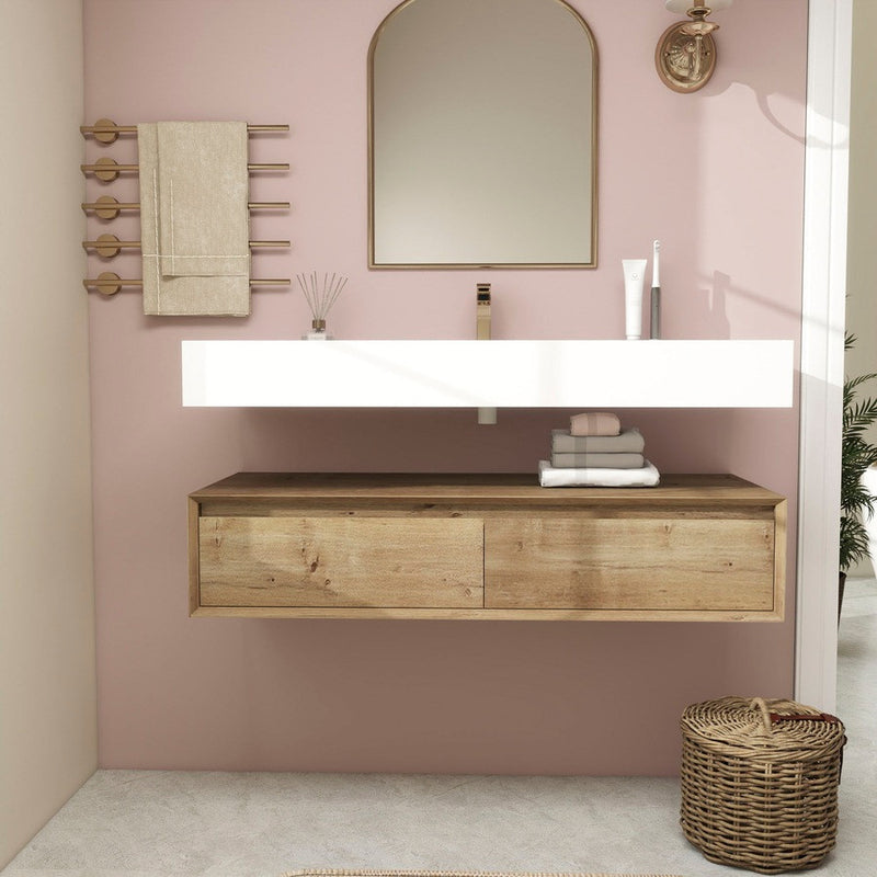 Moreno Bath BTO1748 Alysa 48" Floating Bathroom Vanity Set with FLX16 Acrylic Single Sink Top