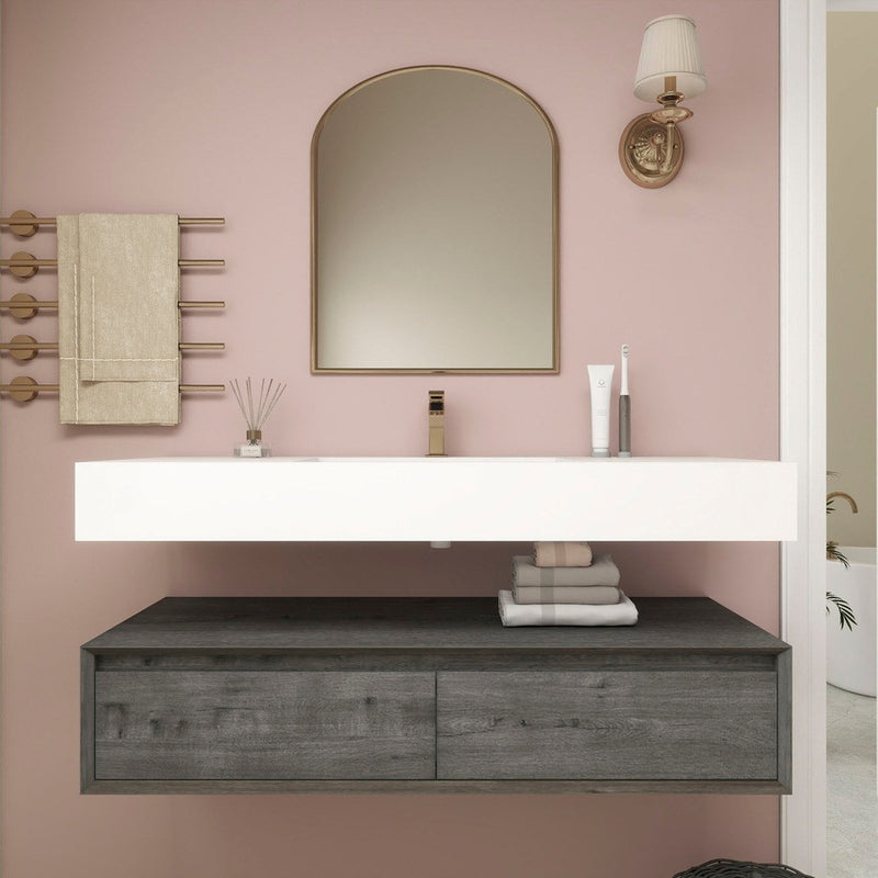 Moreno Bath BTO1748 Alysa 48" Floating Bathroom Vanity Set with FLX16 Acrylic Single Sink Top