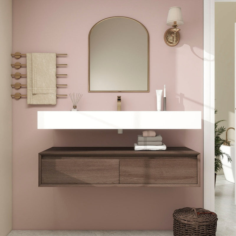 Moreno Bath BTO1748 Alysa 48" Floating Bathroom Vanity Set with FLX16 Acrylic Single Sink Top